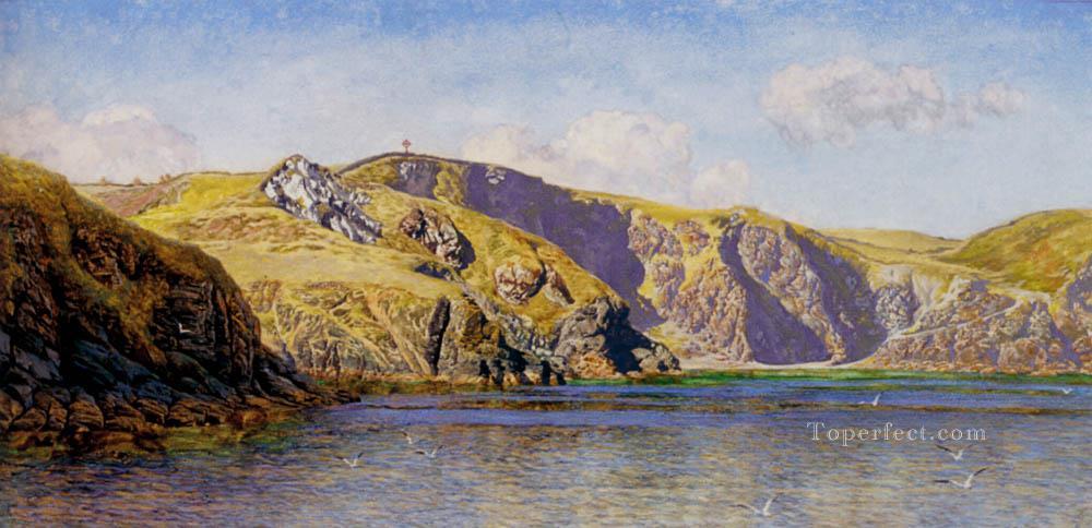 Escena de la costa con un paisaje marino tranquilo Brett John Pintura al óleo